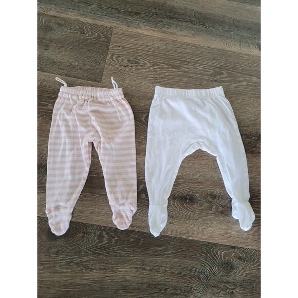 Under the Nile Baby Girl Leggings Pink and Honest White Leggings size 3-6 #1 - Picture 1 of 3
